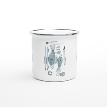 Load image into Gallery viewer, Campfire Enamel Mug (Blue): Hunter By Richard Collins