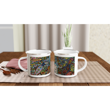 Load image into Gallery viewer, Campfire Enamel Mug : Wet Sinin by Rhonda Duncan