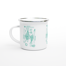 Load image into Gallery viewer, Campfire Enamel Mug (Turquoise) : Hunter By Richard Collins
