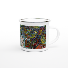 Load image into Gallery viewer, Campfire Enamel Mug : Wet Sinin by Rhonda Duncan