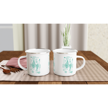 Load image into Gallery viewer, Campfire Enamel Mug (Turquoise) : Hunter By Richard Collins