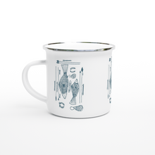 Load image into Gallery viewer, Campfire Enamel Mug (Blue): Hunter By Richard Collins