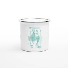 Load image into Gallery viewer, Campfire Enamel Mug (Turquoise) : Hunter By Richard Collins