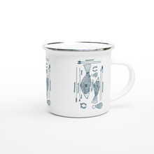 Load image into Gallery viewer, Campfire Enamel Mug (Blue): Hunter By Richard Collins