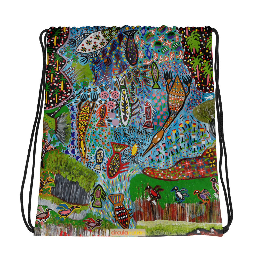 Drawstring bag : Wet Sisin by Rhonda Duncan