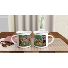 Load image into Gallery viewer, Campfire Enamel Mug : Bardbardmob by Margaret Duncan
