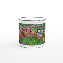 Load image into Gallery viewer, Campfire Enamel Mug : Bardbardmob by Margaret Duncan
