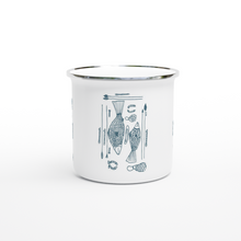 Load image into Gallery viewer, Campfire Enamel Mug (Blue): Hunter By Richard Collins
