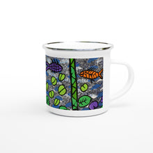 Load image into Gallery viewer, Campfire Enamel Mug : Fish by Rhonda Duncan
