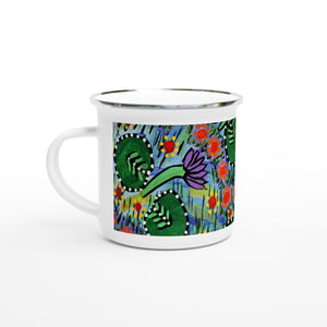 Campfire Enamel Mug : Billabong Flowers by Rhonda Duncan