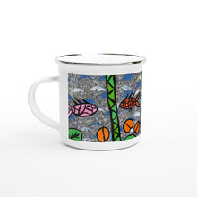 Load image into Gallery viewer, Campfire Enamel Mug : Fish by Rhonda Duncan
