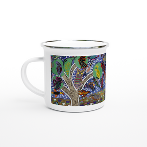 Campfire Enamel Mug : Drai Sisin by Rhonda Duncan