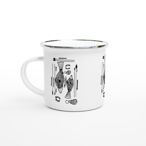 Campfire Enamel Mug (Black) : Hunter By Richard Collins