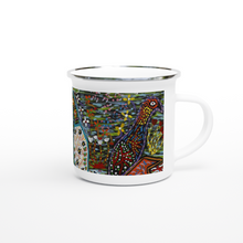 Load image into Gallery viewer, Campfire Enamel Mug : Wet Sinin by Rhonda Duncan
