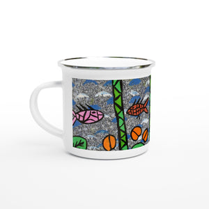 Campfire Enamel Mug : Fish by Rhonda Duncan