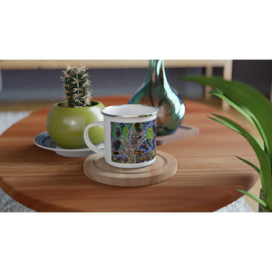 Campfire Enamel Mug : Drai Sisin by Rhonda Duncan