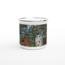 Load image into Gallery viewer, Campfire Enamel Mug : Wet Sinin by Rhonda Duncan
