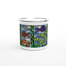 Load image into Gallery viewer, Campfire Enamel Mug : Fish by Rhonda Duncan
