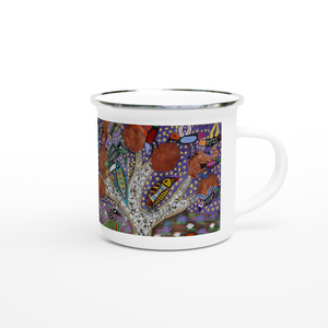 Campfire Enamel Mug : Drai Sisin by Rhonda Duncan