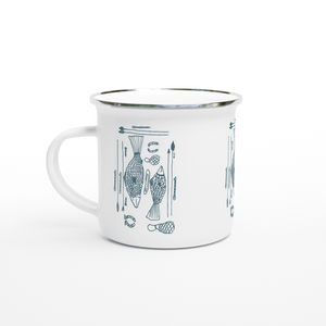 Campfire Enamel Mug (Blue): Hunter By Richard Collins