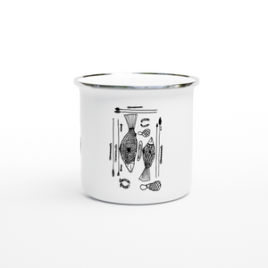 Campfire Enamel Mug (Black) : Hunter By Richard Collins