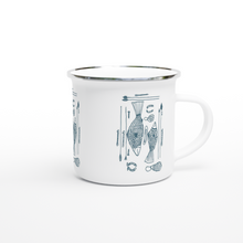 Load image into Gallery viewer, Campfire Enamel Mug (Blue): Hunter By Richard Collins
