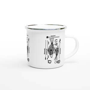 Campfire Enamel Mug (Black) : Hunter By Richard Collins