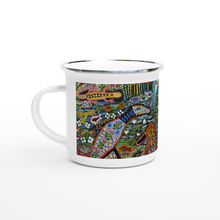 Load image into Gallery viewer, Campfire Enamel Mug : Wet Sinin by Rhonda Duncan
