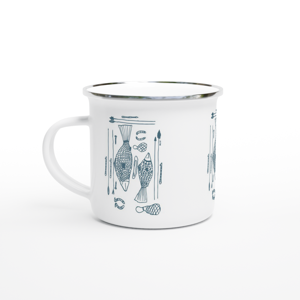 Campfire Enamel Mug (Blue): Hunter By Richard Collins